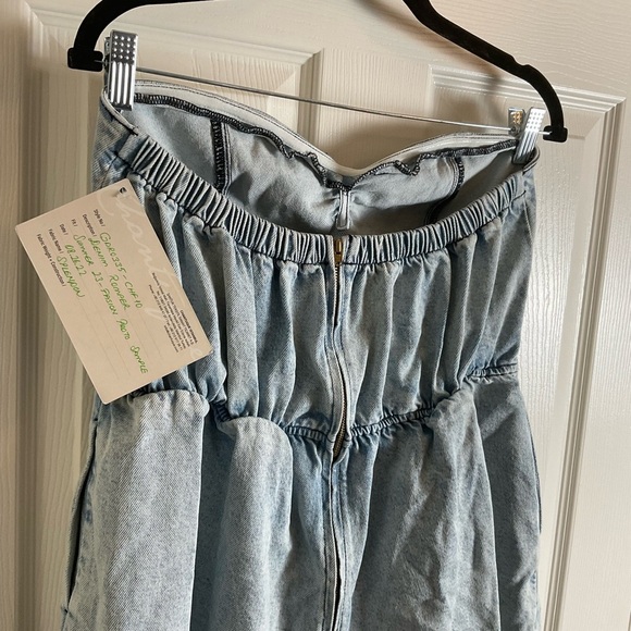 Good American Strapless Light Blue Denim Women’s romper size 2 - Picture 10 of 12